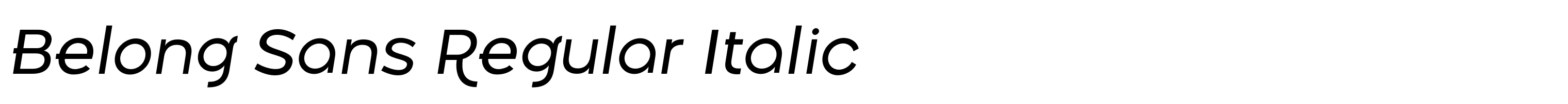 Belong Sans Regular Italic